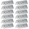 12-Pack Small Metal Reserved Table Signs for Wedding, Restaurant, Seating Reservation, Party Tables, Etched Silver Design (5X2X1 in)